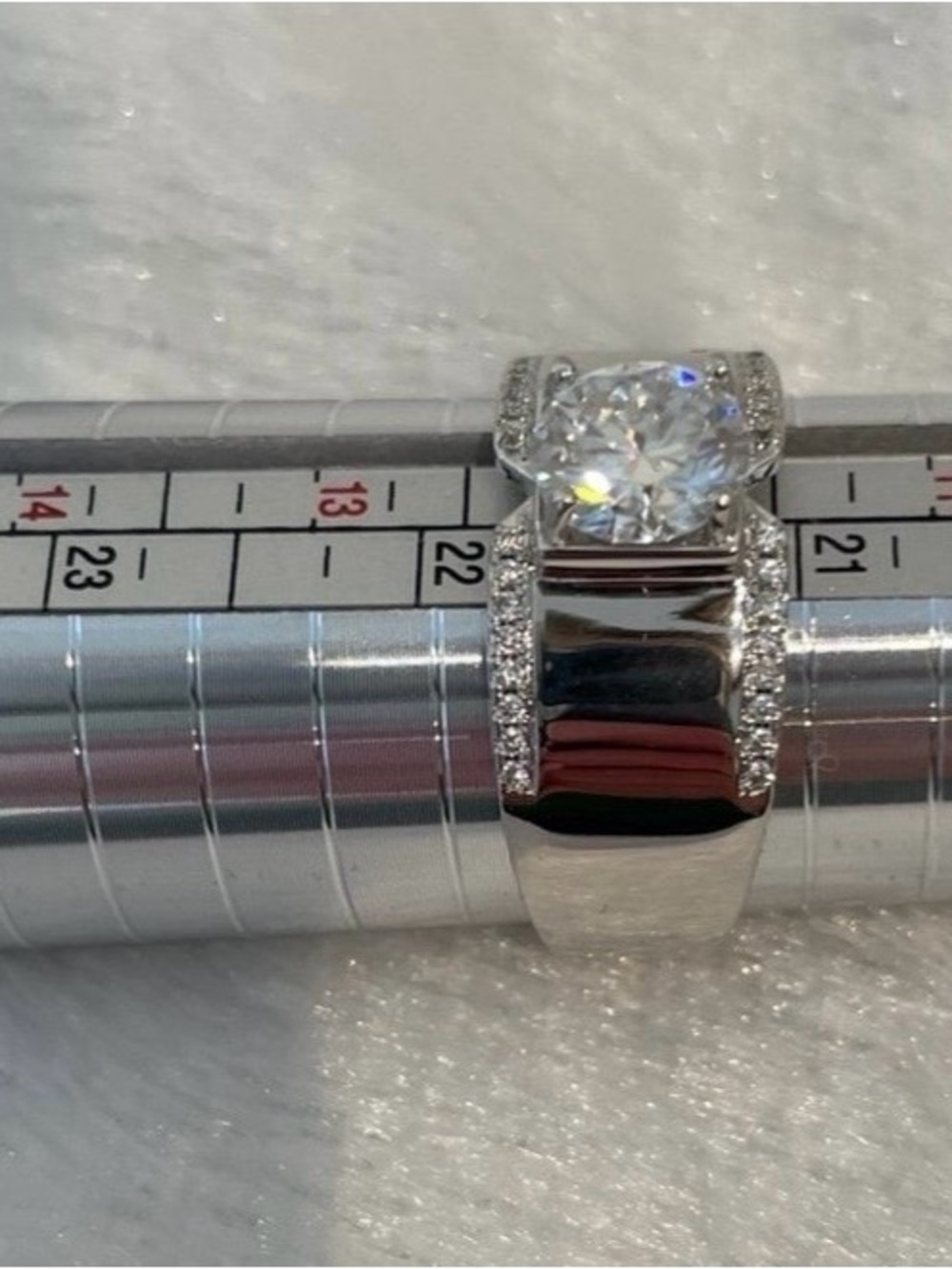 2.0 ct Moissanite size 12 ring - Picture 5 of 7